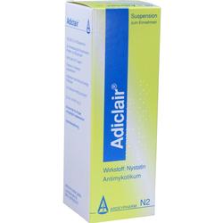 Eine Verpackung des Medikaments Adiclair mit dem Wirkstoff Nystatin.